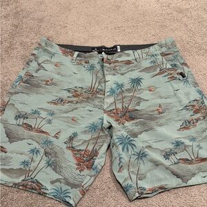 Rip Curl Men's Scenic Print Swim Shorts - Green and Brown